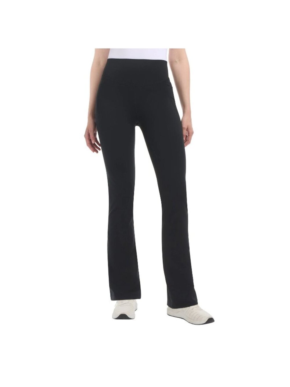Jockey Women's S Black High-Waist Wide-Leg Yoga Pants Side Pockets F1086